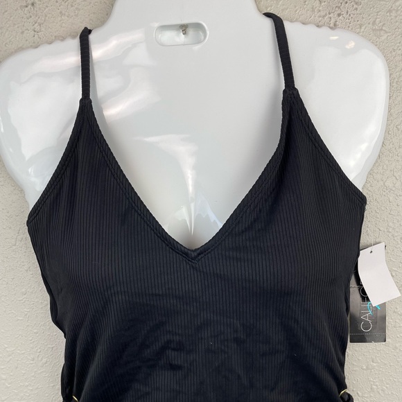 NWT California Waves Black One Piece Swim Suit Size M - Picture 2 of 6